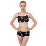 Pattern Design Seamless Fishbone Layered Top Bikini Set