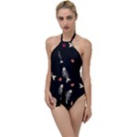 Pattern Design Seamless Fishbone Go with the Flow One Piece Swimsuit