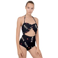 Scallop Top Cut Out Swimsuit 