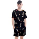 Pattern Design Seamless Fishbone Men s Mesh T-Shirt and Shorts Set