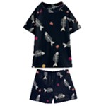 Pattern Design Seamless Fishbone Kids  Swim T-Shirt and Shorts Set