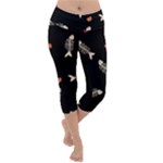 Pattern Design Seamless Fishbone Lightweight Velour Capri Yoga Leggings