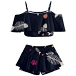 Pattern Design Seamless Fishbone Kids  Off Shoulder Skirt Bikini