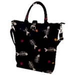 Pattern Design Seamless Fishbone Buckle Top Tote Bag