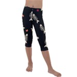 Pattern Design Seamless Fishbone Kids  Lightweight Velour Capri Leggings 