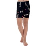 Pattern Design Seamless Fishbone Kids  Lightweight Velour Capri Yoga Leggings