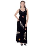 Pattern Design Seamless Fishbone Sleeveless Velour Maxi Dress