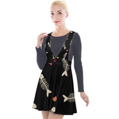 Plunge Pinafore Velour Dress 