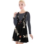 Pattern Design Seamless Fishbone Plunge Pinafore Velour Dress