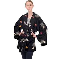 Long Sleeve Velvet Kimono  