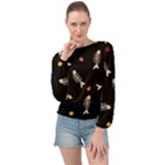 Pattern Design Seamless Fishbone Banded Bottom Chiffon Top