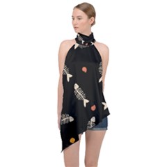 Halter Asymmetric Satin Top 