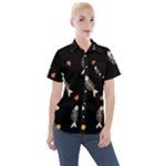 Pattern Design Seamless Fishbone Women s Short Sleeve Pocket Shirt