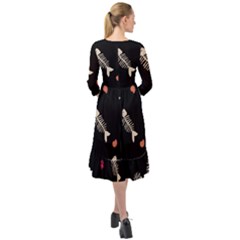 Ruffle End Midi Chiffon Dress 