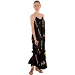 Pattern Design Seamless Fishbone Cami Maxi Ruffle Chiffon Dress