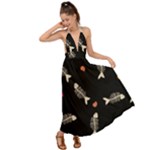 Pattern Design Seamless Fishbone Backless Maxi Beach Dress