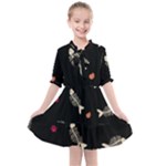 Pattern Design Seamless Fishbone Kids  All Frills Chiffon Dress