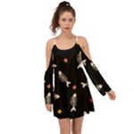 Pattern Design Seamless Fishbone Boho Dress