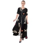 Pattern Design Seamless Fishbone Waist Tie Boho Maxi Dress