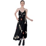 Pattern Design Seamless Fishbone Tie Back Maxi Dress