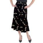 Pattern Design Seamless Fishbone Midi Mermaid Skirt