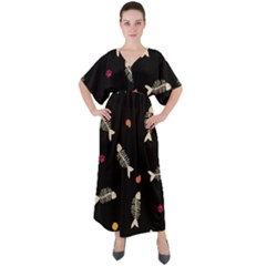 V-Neck Boho Style Maxi Dress 