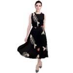 Pattern Design Seamless Fishbone Round Neck Boho Dress