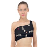 Pattern Design Seamless Fishbone Spliced Up Bikini Top 