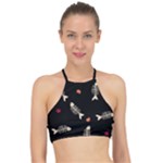 Pattern Design Seamless Fishbone Halter Bikini Top
