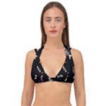Pattern Design Seamless Fishbone Double Strap Halter Bikini Top