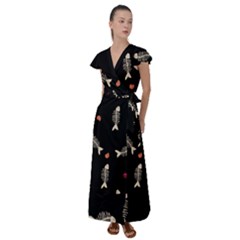 Flutter Sleeve Maxi Dress 