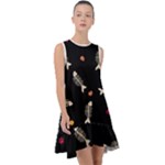 Pattern Design Seamless Fishbone Frill Swing Dress