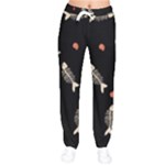 Pattern Design Seamless Fishbone Women Velvet Drawstring Pants