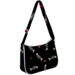 Pattern Design Seamless Fishbone Zip Up Shoulder Bag