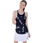 Pattern Design Seamless Fishbone Racer Back Mesh Tank Top