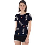 Pattern Design Seamless Fishbone Back Cut Out Sport T-Shirt