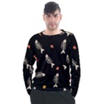 Pattern Design Seamless Fishbone Men s Long Sleeve Raglan T-Shirt