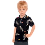 Pattern Design Seamless Fishbone Kids  Polo T-Shirt