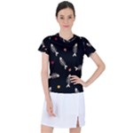 Pattern Design Seamless Fishbone Women s Sports Top
