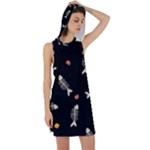 Pattern Design Seamless Fishbone Racer Back Hoodie Dress