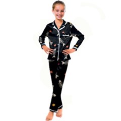 Kids  Satin Long Sleeve Pajamas Set 
