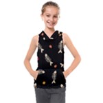 Pattern Design Seamless Fishbone Kids  Sleeveless Hoodie