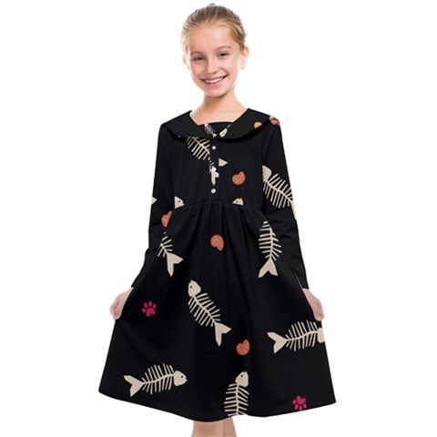Pattern Design Seamless Fishbone Kids  Midi Sailor Dress from ArtsNow.com