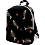 Pattern Design Seamless Fishbone Zip Up Backpack