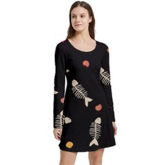Long Sleeve Velour Skater Dress 