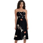 Pattern Design Seamless Fishbone Knee-Length Strapless Bra Top Dress
