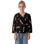 Pattern Design Seamless Fishbone Kids  Sailor Shirt