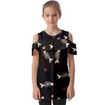 Pattern Design Seamless Fishbone Fold Over Open Sleeve Top