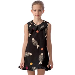 Kids  Pilgrim Collar Ruffle Hem Dress 