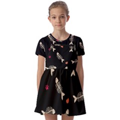 Kids  Short Sleeve Pinafore Style Dress 